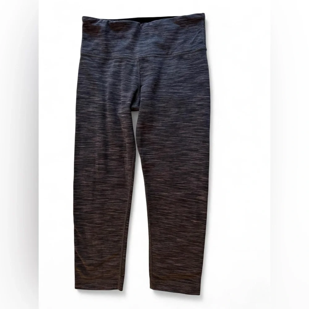 2012 Lululemon Wunder Under Crop Space Dye Black Coal Size 4 High Rise